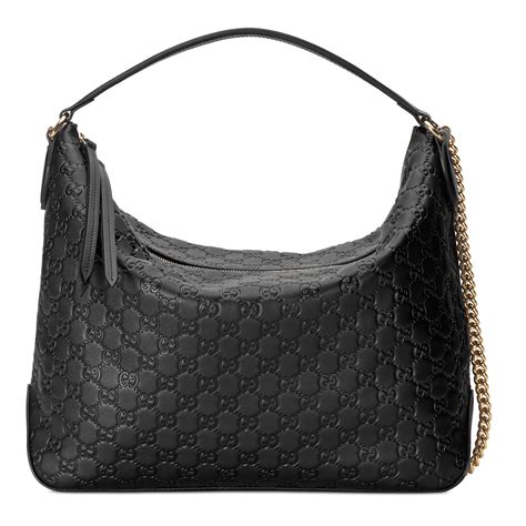 leather hobo shoulder bag gucci|Gucci signature large hobo bag.